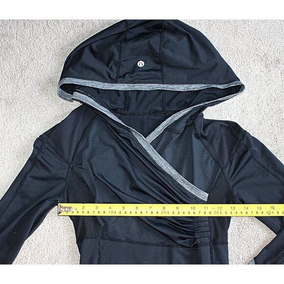 Lululemon - Run for Your Life Hoodie in Black + Heathered Grey, size 2 - Picture 5 of 9